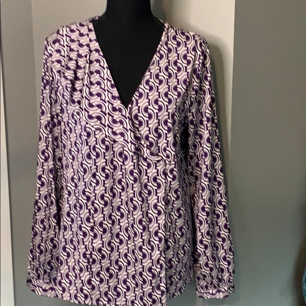 Banana Republic Blouse in Purple & White